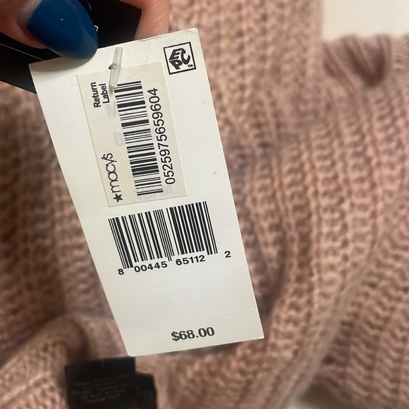 STEVE MADDEN women’s blush pink turtleneck sweater poncho open arms OSFit most - Picture 12 of 13